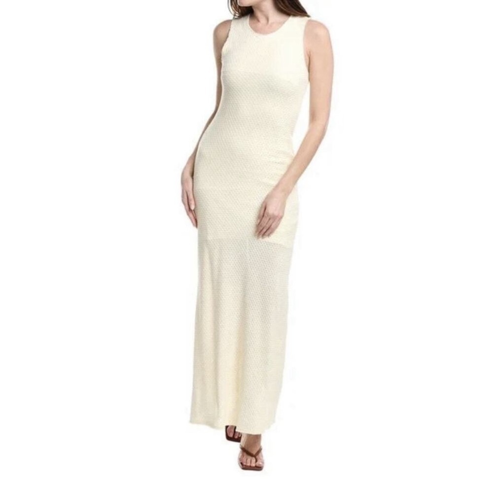 Rag & Bone Carine Texture Knit Maxi Dress in Ivory Size XL NWT
